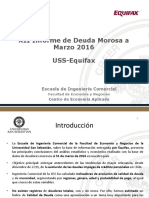 XII Informe de Deuda Morosa A Marzo 2016 USS Equifax