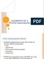 Five Paragraph Terminology