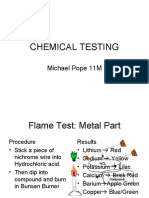 Chemical Testing: Michael Pope 11M