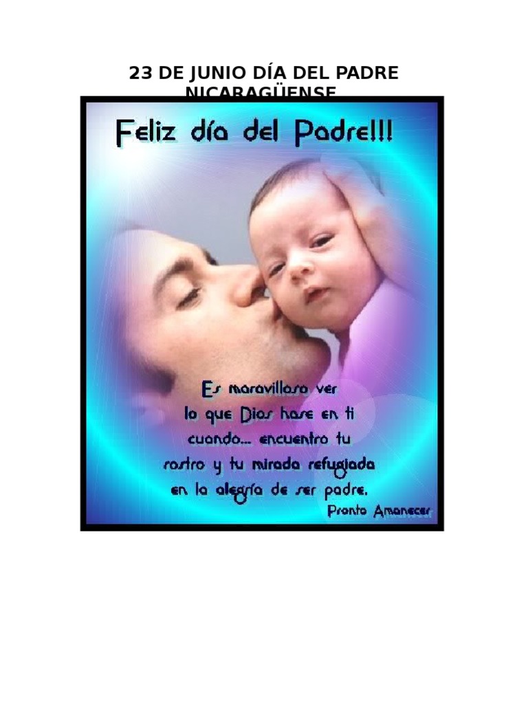 23 de Junio Día Del Padre Nicaragüense | PDF | Domingo observancias |  Observancias de mayo