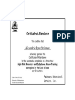 Substance Abuse and Risk Behaviors Certificate