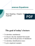 Simultaneous Equations: Main Reading: Chapter 18,19 +20