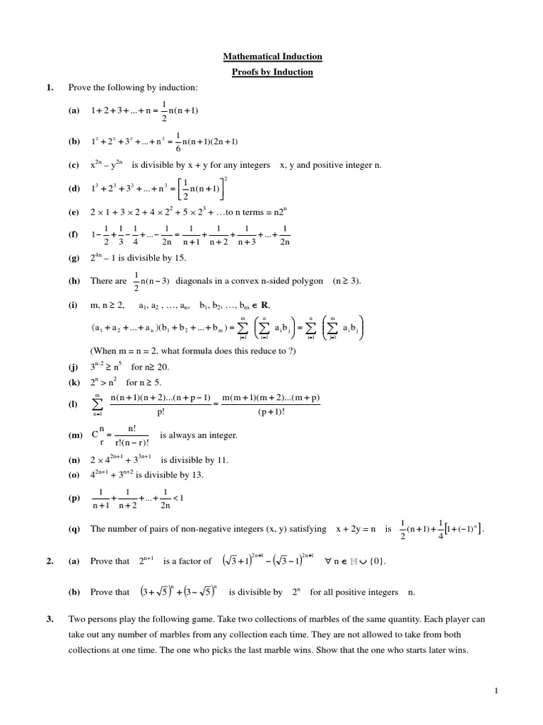 Mathematical induction exercise pdf pdf discrete mathematics