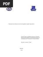 Resolução de Problema de Equilíbrio Liquido Vapor