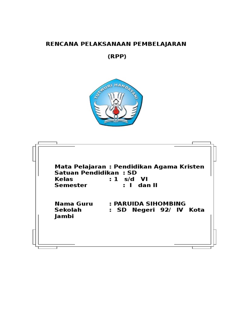 Rpp Agama Kristen Sd