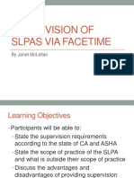 SLP Presentation Supervision of Slpa Via Facetime