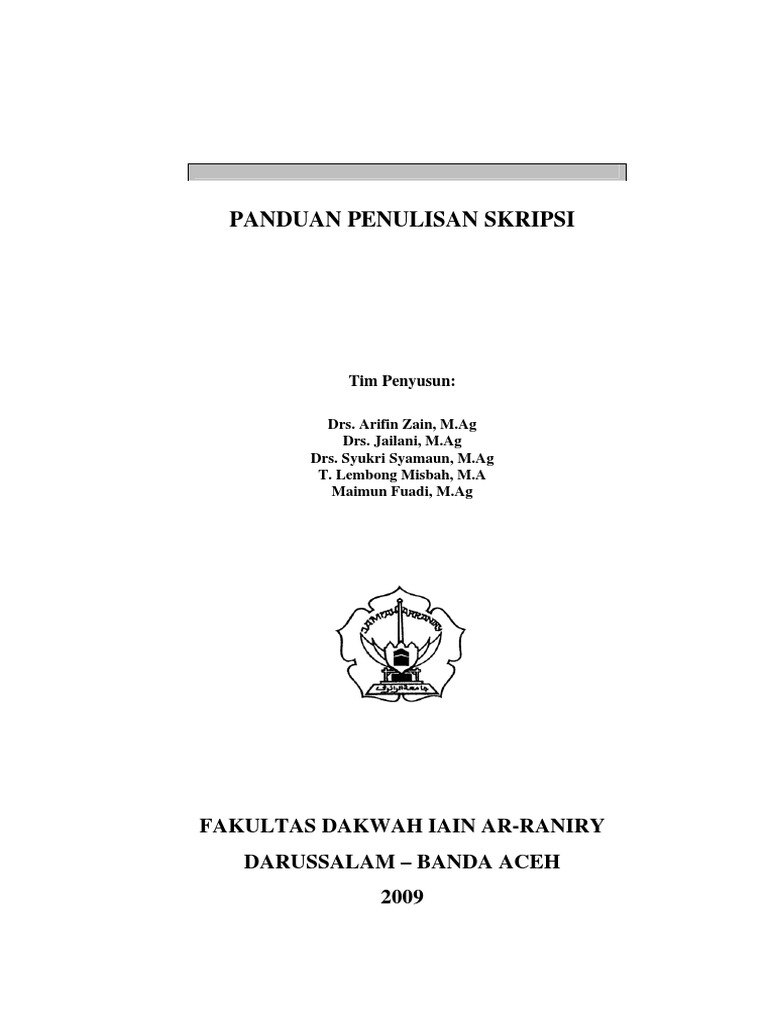 Pedoman Penulisan Skripsi Fakultas Dakwah