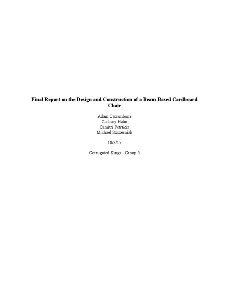 Cardboard Chair Report Part 1 | PDF | Chair | Recycling