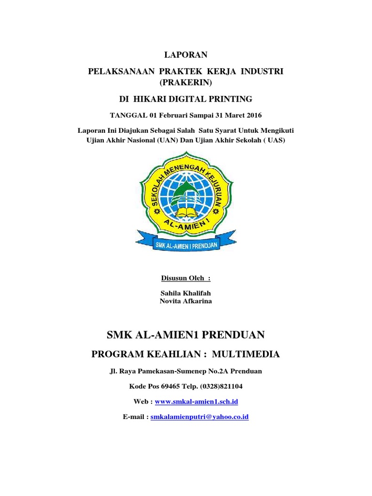Contoh Laporan Pkl Multimedia Di Percetakan