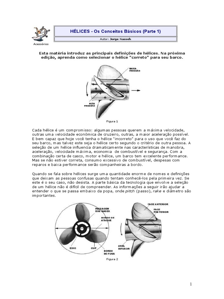 HÉLICES - Os Conceitos Básicos | PDF | Hélice | Pressão