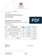 Purchase Order Pre-Opening Sijb