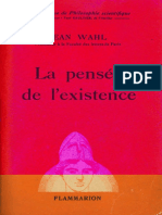 Jean Wahl La Pensee de Lexistence