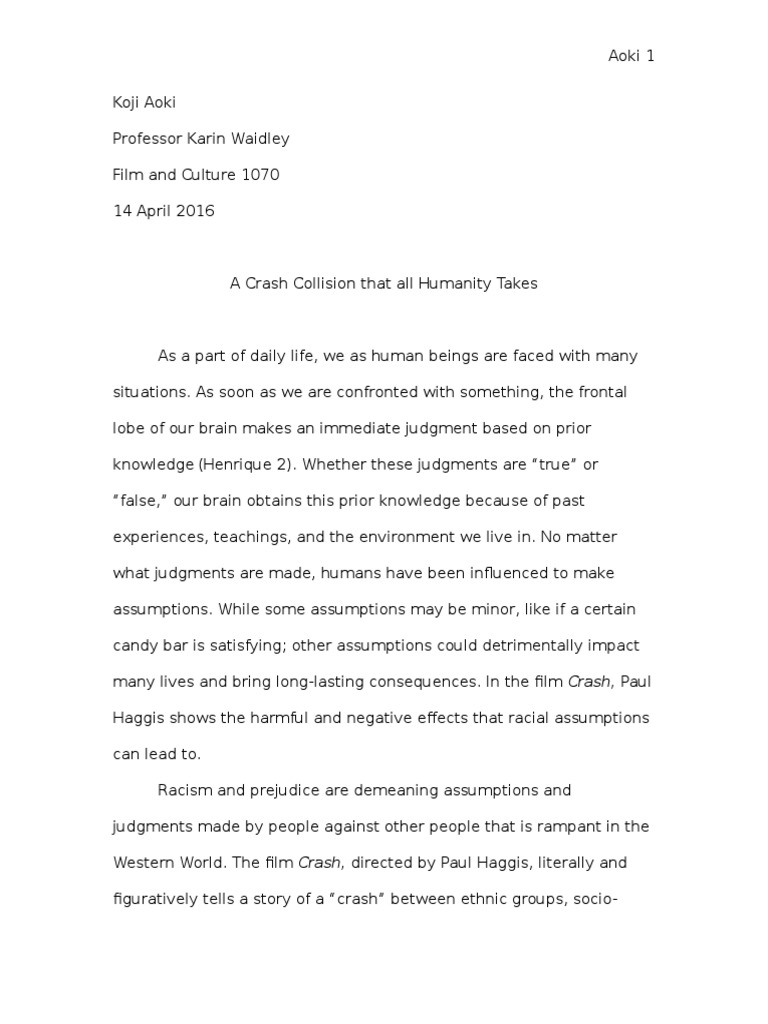 Crash movie psychology analysis picture