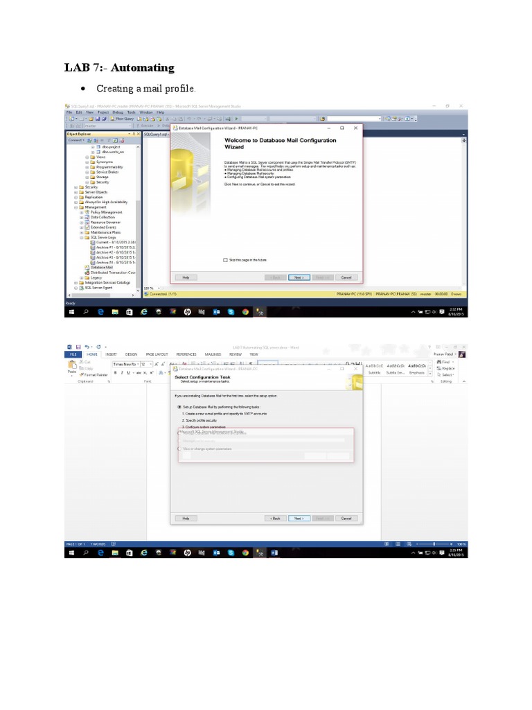 LAB 7 Automating SQL Server | PDF