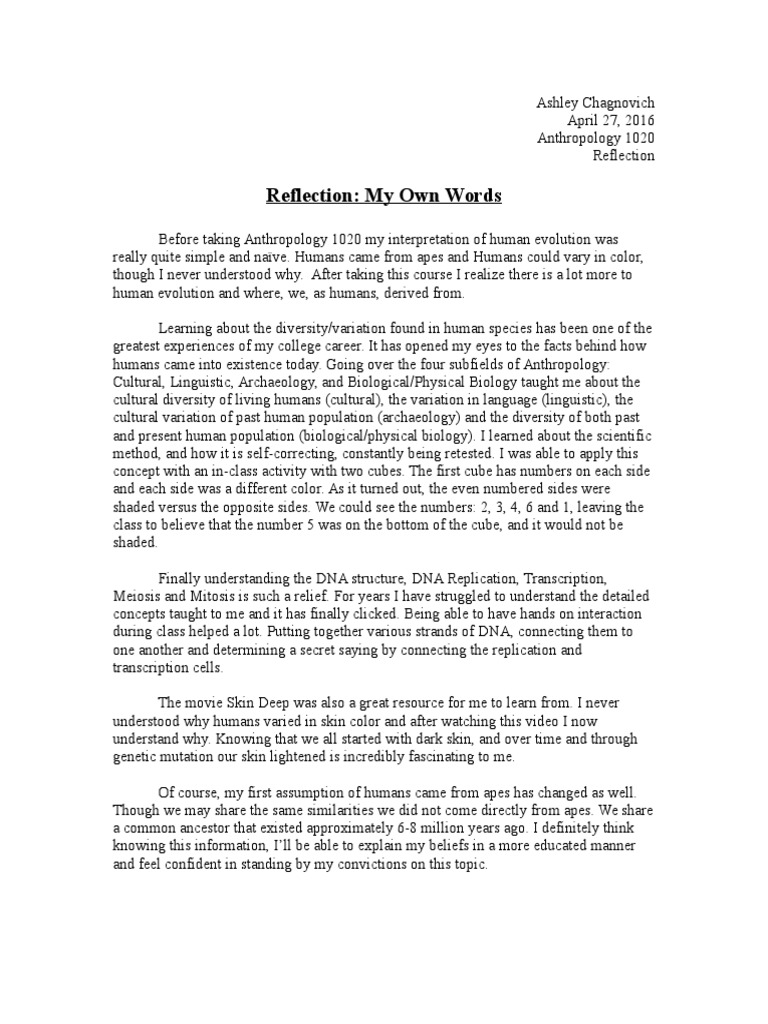 How to start a reflection essay image