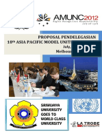 Proposal Pendelegasian 18 Asia Pacific Model United Nations: July, 8 - 13 2012 Melbourne, Australia