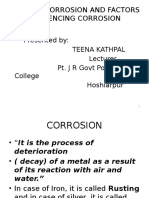 Types of Corrosion and Factors Influencing Corrosion