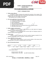 Cs2304 - System Software (SS) Question Bank Two Mark Question & Answers