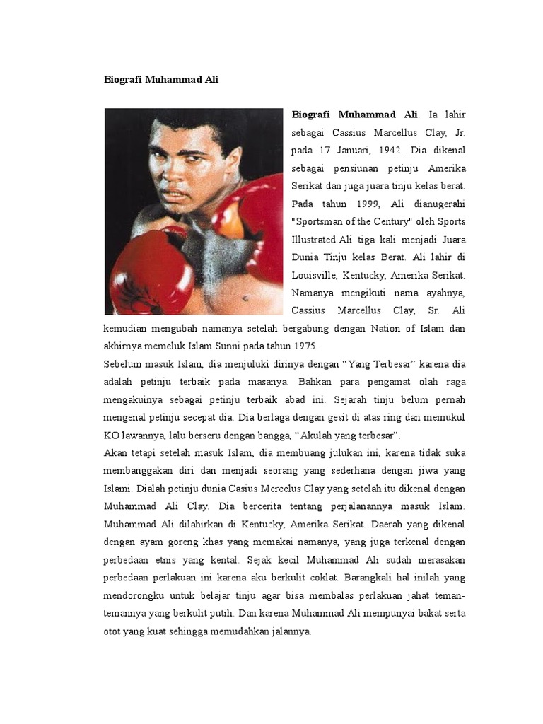Biografi dan Perjalanan Spiritual Muhammad Ali | PDF