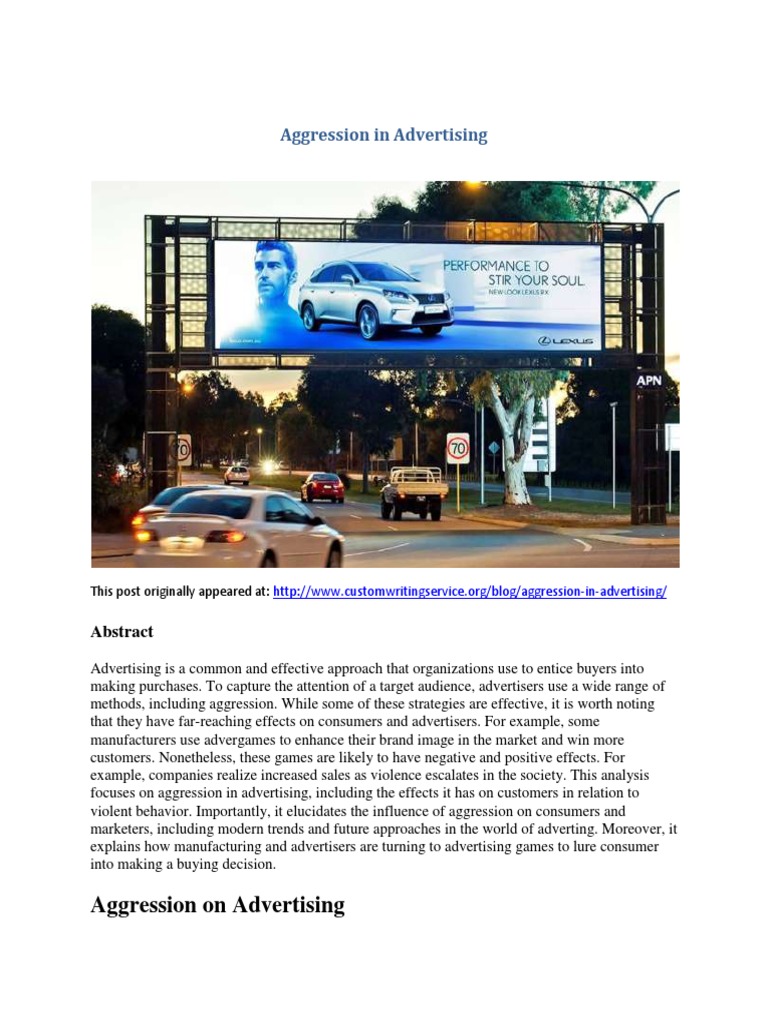 Impact of Aggression in Advertising | PDF