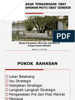 Kebijakan Pengawasan Obat Dalam Jaminan Mutu Obat Generik