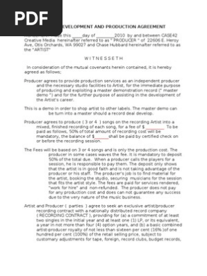 Artist Development Contract