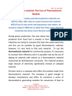 Thermoelectric Material The Core of Thermoelectric Module