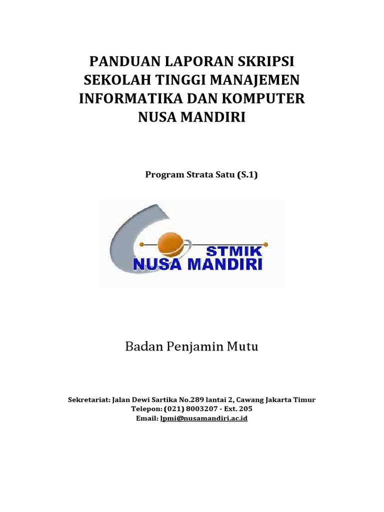 Panduan Skripsi Stmik Nusa Mandiri Rev2016