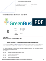 Green Business Seminars May 2016 - Is Your Business A Sustainable Business in A Changing World'?