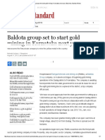 Baldota Group Set To Start Gold Mining in Karnataka Next Year - Business Standard News