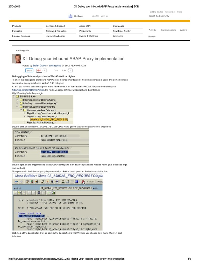 XI - Debug Your Inbound ABAP Proxy Implementation - SCN | PDF