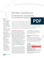 Mcafee Siteadvisor Enterprise Solutions: Data Sheet