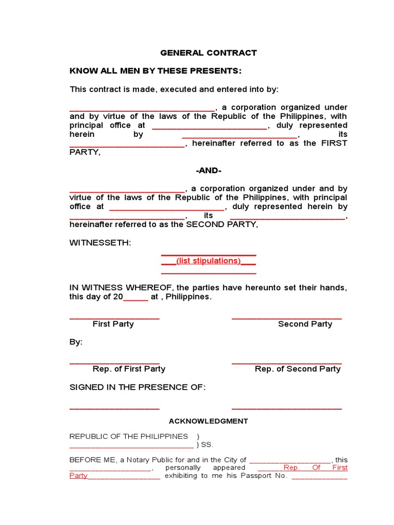 General Contract Corporations | PDF | Law