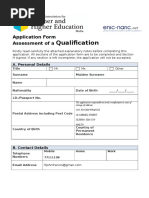 Application For Assessment of National Foreign Qualification - 1