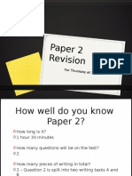 Paper 2 Revision: For Thursday at 1pm