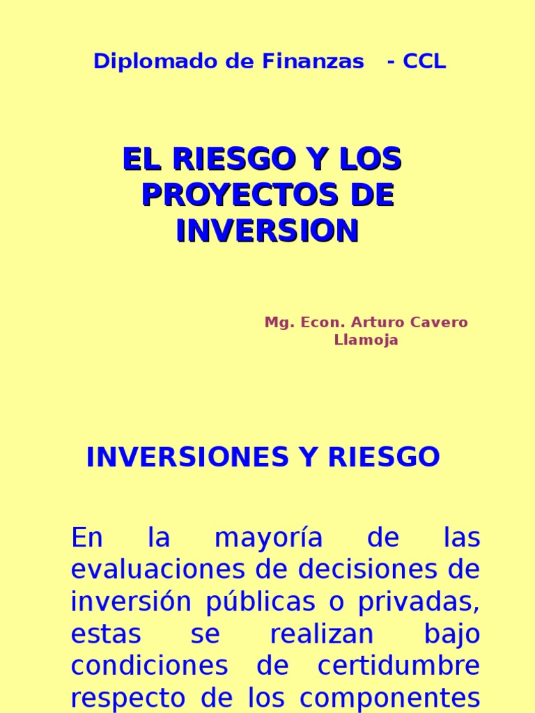 Análisis de Riesgo en Proyectos de Inversión | PDF | Análisis de ...