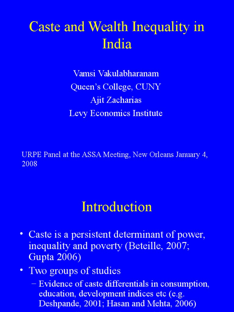 Caste and Wealth Inequality in India | PDF | Wealth | Economic Inequality