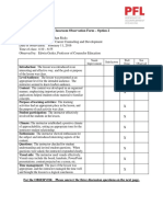 The Graduate School Classroom Observation Form - Option 2: Needs Improvement Satisfactory Well Done Not Observed