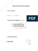 Predimensionamiento de Losas, Vigas y Columnas