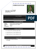 Curriculum Vitae: Davesh Kumar A-52, UMA KUNJ, (Between Gali No.4&5) Sikandra, Agra, (U.P.)