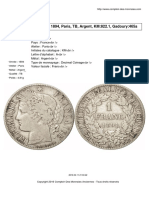 France, Cérès, Franc, 1894, Paris, TB, Argent, KM:822.1, Gadoury:465a