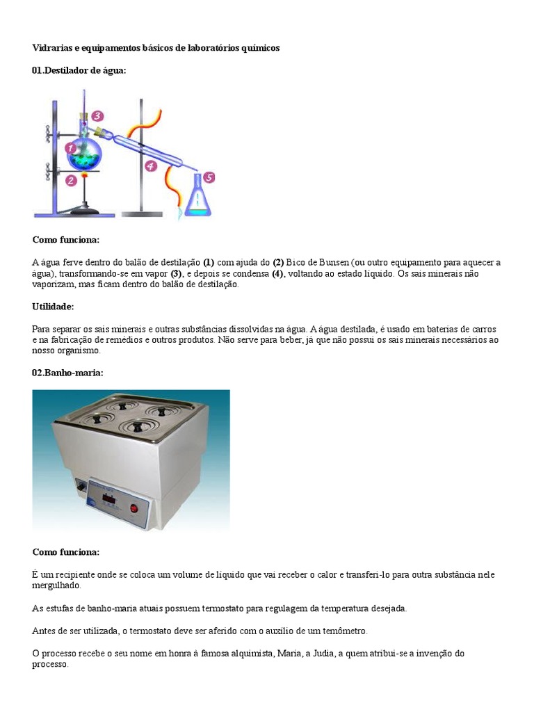 Vidrarias e Equipamentos | PDF | Filtragem | Cromatografia