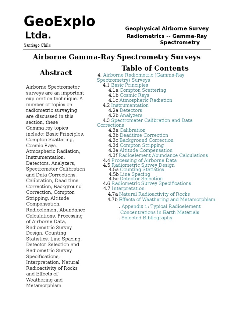 Airborne Gamma-Ray Spectrometry Surveys | PDF | Gamma Ray | Radioactive ...
