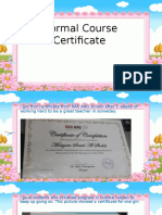 formal course certificate