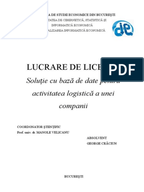 Quickly amount of sales intellectual Lucrare Licenta - Aplicatie Web Cu Baze de Date - Gestionare Logistica | PDF