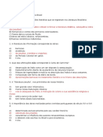 Questionário Quinhentismo 7º Ano