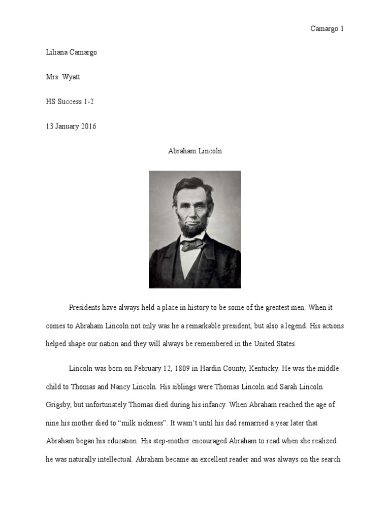 informative essay about abraham lincoln