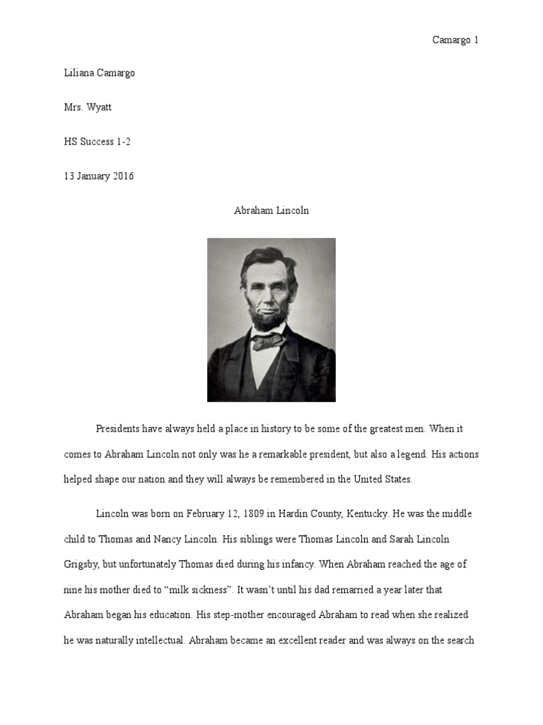 essays about abraham lincoln