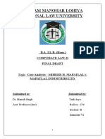 Dr. Ram Manohar Lohiya National Law University: B.A. LL.B. (Hons.) Corporate Law-Ii Final Draft