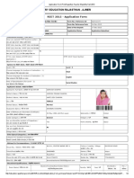 Application Form Print,Rajasthan Teacher Eligibility Test 2013
